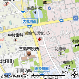 三島市役所産業文化部　商工観光課・商工労政係周辺の地図