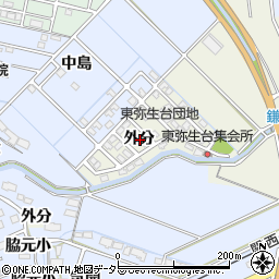 愛知県弥富市鎌倉町外分周辺の地図