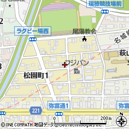 愛知県名古屋市瑞穂区松園町1丁目29周辺の地図