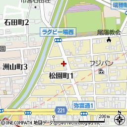 愛知県名古屋市瑞穂区松園町1丁目33周辺の地図