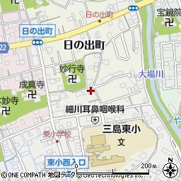 静岡県三島市日の出町周辺の地図