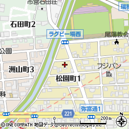 愛知県名古屋市瑞穂区松園町1丁目21周辺の地図