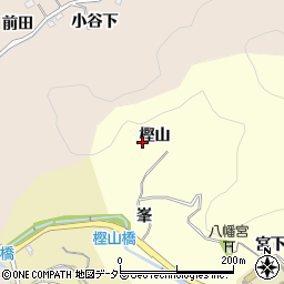 愛知県豊田市上高町樫山周辺の地図