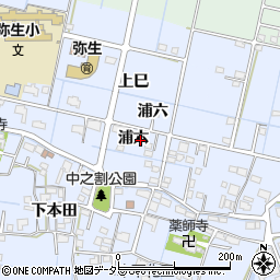 愛知県弥富市鯏浦町（浦六）周辺の地図