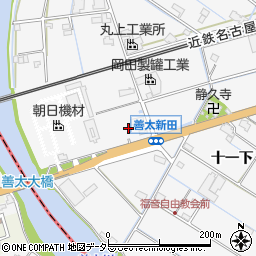 愛知県愛西市善太新田町十割下周辺の地図
