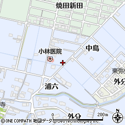 愛知県弥富市西中地町中島75周辺の地図