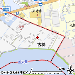愛知県愛西市善太新田町古株周辺の地図