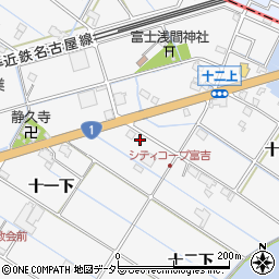 愛知県愛西市善太新田町十一下45周辺の地図