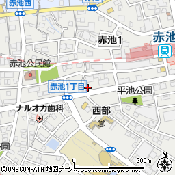 愛知県日進市赤池周辺の地図