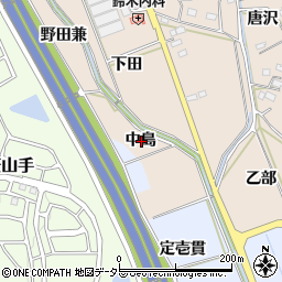 愛知県みよし市黒笹町中島周辺の地図