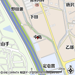 愛知県みよし市黒笹町（中島）周辺の地図