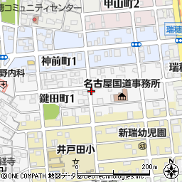 愛知県名古屋市瑞穂区鍵田町周辺の地図