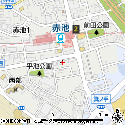 愛知県日進市赤池町前田周辺の地図