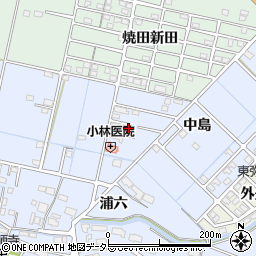 愛知県弥富市西中地町中島88周辺の地図