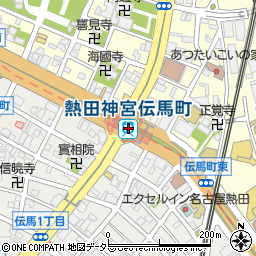 名古屋市役所　交通局地下鉄名城線熱田神宮伝馬町駅周辺の地図