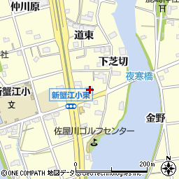 愛知県海部郡蟹江町蟹江新田道東周辺の地図