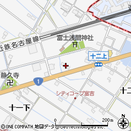 愛知県愛西市善太新田町（十一下）周辺の地図