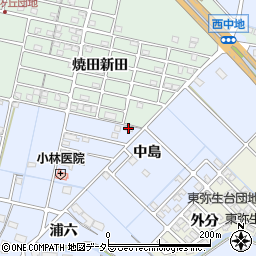 愛知県弥富市西中地町中島81周辺の地図