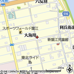 愛知県海部郡蟹江町蟹江新田大海用周辺の地図