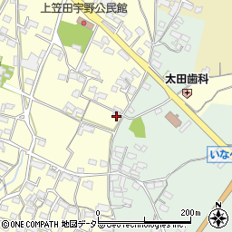 三重県いなべ市員弁町上笠田1727周辺の地図