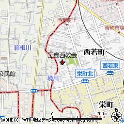 三島西キリスト教会周辺の地図