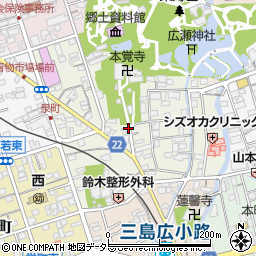 静岡県三島市泉町周辺の地図