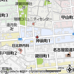 愛知県名古屋市瑞穂区神前町1丁目周辺の地図