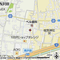 沢田角周辺の地図