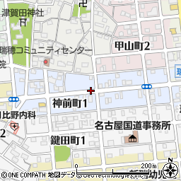 愛知県名古屋市瑞穂区神前町周辺の地図