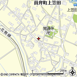三重県いなべ市員弁町上笠田1983周辺の地図