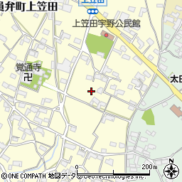 三重県いなべ市員弁町上笠田1718周辺の地図