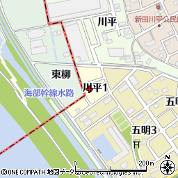 愛知県弥富市川平周辺の地図