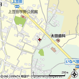 三重県いなべ市員弁町上笠田1692周辺の地図