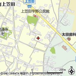 三重県いなべ市員弁町上笠田1702周辺の地図