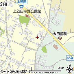 三重県いなべ市員弁町上笠田1688周辺の地図