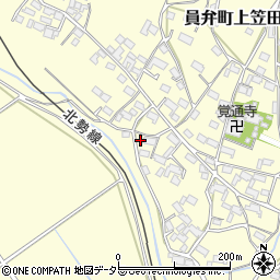 三重県いなべ市員弁町上笠田1887周辺の地図