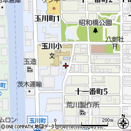 愛知県名古屋市中川区熱田新田東組（西川縁）周辺の地図