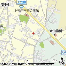 三重県いなべ市員弁町上笠田1704周辺の地図