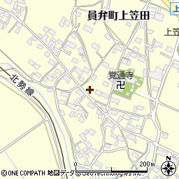 三重県いなべ市員弁町上笠田1989周辺の地図