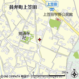 三重県いなべ市員弁町上笠田1940周辺の地図