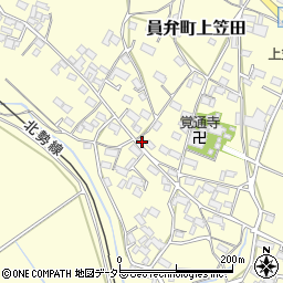 三重県いなべ市員弁町上笠田2176周辺の地図