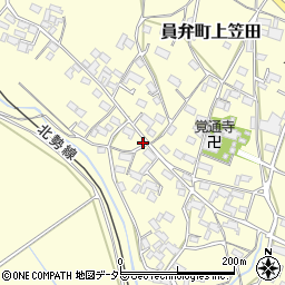 三重県いなべ市員弁町上笠田1891周辺の地図