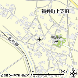 三重県いなべ市員弁町上笠田1993周辺の地図