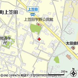 三重県いなべ市員弁町上笠田1706周辺の地図