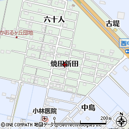 愛知県弥富市荷之上町焼田新田周辺の地図