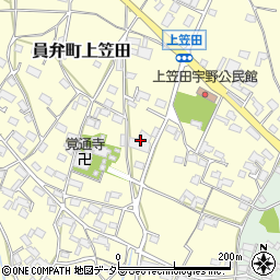 三重県いなべ市員弁町上笠田1943周辺の地図