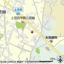 三重県いなべ市員弁町上笠田1685周辺の地図