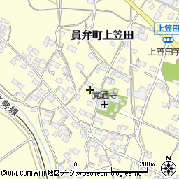 三重県いなべ市員弁町上笠田1990周辺の地図