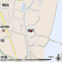 愛知県みよし市黒笹町唐沢周辺の地図