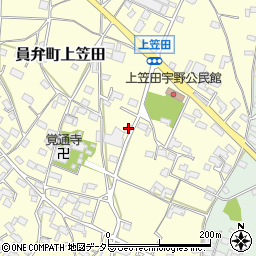 三重県いなべ市員弁町上笠田1945周辺の地図
